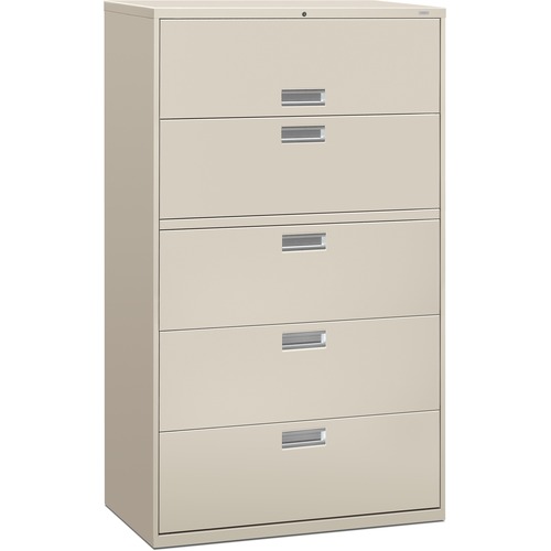 600 SERIES FIVE-DRAWER LATERAL FILE, 42W X 18D X 64.25H, LIGHT GRAY