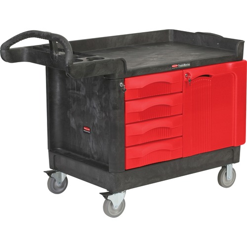 TRADEMASTER CART, 750-LB CAPACITY, ONE-SHELF, 26.25W X 49D X 38H, BLACK