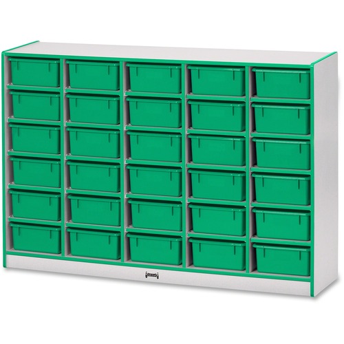 Jonti-Craft, Inc.  Mobile 30 Tub Storage,w/Bins,42"x60"x15",Green