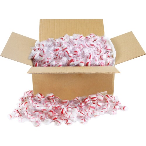 Candy Tubs, Peppermint Puffs, Individually Wrapped, 10 Lb Value Size Box