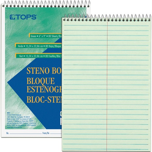 BOOK,STENO,GREGG,80SH,GRN