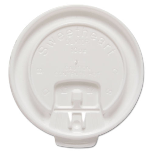 LIFT BACK AND LOCK TAB CUP LIDS FOR FOAM CUPS, FITS 10 OZ TROPHY CUPS, WHITE, 100/PACK