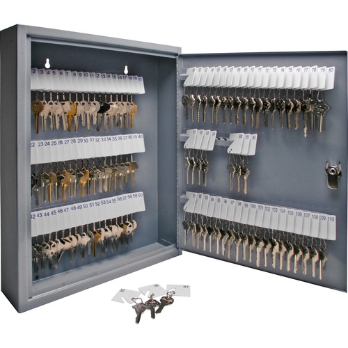 Sparco  Secure Key Cabinet, Key Lock, 14"x3"x17-1/8", 110 Keys, GY