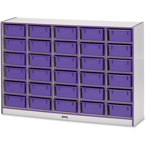 Jonti-Craft, Inc.  Mobile 30 Tub Storage,w/Bins,42"x60"x15",Purple