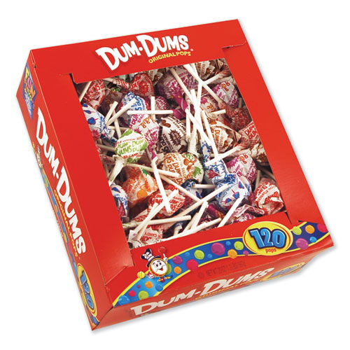 DUM-DUM-POPS, ASSORTED FLAVORS, INDIVIDUALLY WRAPPED, 120/BOX