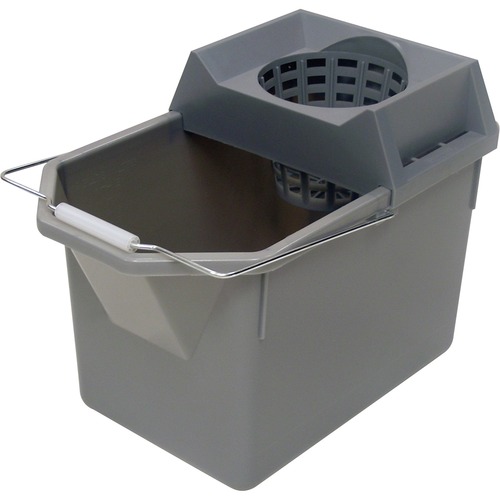 Rubbermaid Commercial Products  Pail/Mop Strainer Combination, 15 Qrt, 10-1/2"x17"x12", Gray