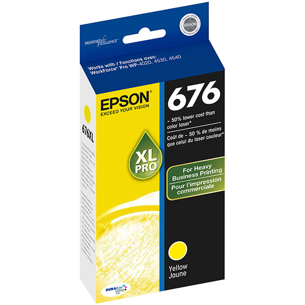 Epson T676XL420 (Epson 676XL) Yellow OEM Inkjet Cartridge