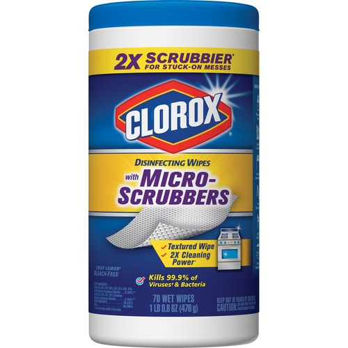 Clorox Company  Disinfecting Wipes, Micro-Scrubbers, Lemon, 70 Wipes, WE