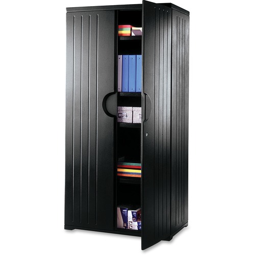 Officeworks Resin Storage Cabinet, 36w X 22d X 72h, Black