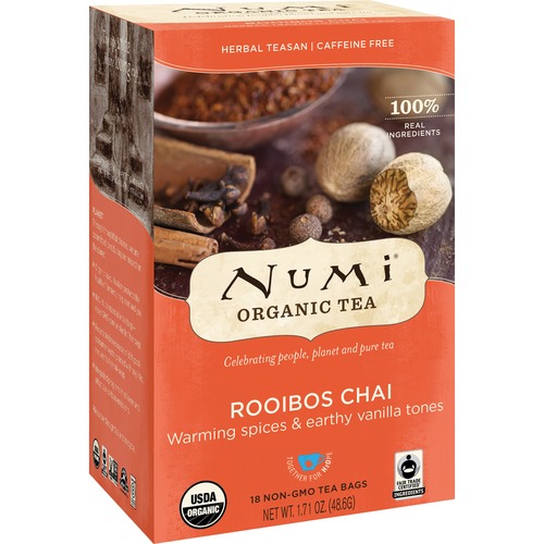 ORGANIC TEAS AND TEASANS, 1.71 OZ, ROOIBOS CHAI, 18/BOX