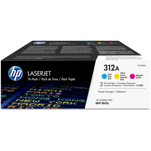 Hewlett-Packard  HY Toner Cartridge, 2700 Page Yield, 3/BX, CYN/MA/YW