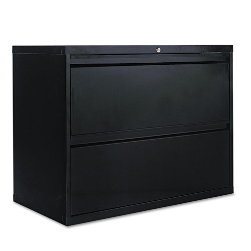 TWO-DRAWER LATERAL FILE CABINET, 36W X 18D X 28H, BLACK