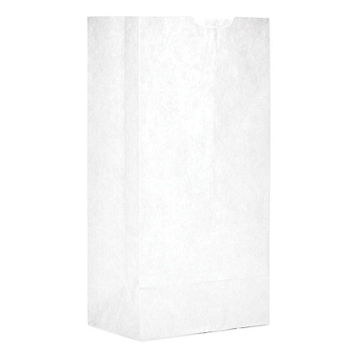 GROCERY PAPER BAGS, 30 LBS CAPACITY, #4, 5"W X 3.33"D X 9.75"H, WHITE, 500 BAGS