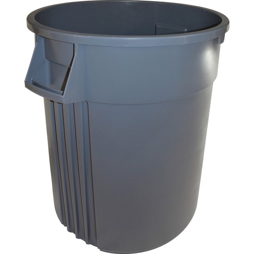 Genuine Joe  Trash Container, Heavy-duty, 32 Gallon, Gray