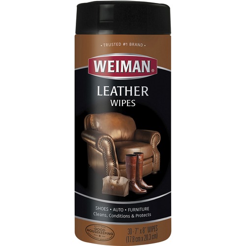 Leather Wipes, 7 X 8, 30/canister, 4 Canisters/carton