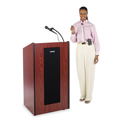 PRESIDENTIAL PLUS WIRELESS LECTERN, 25.5W X 20.5D X 46.5H, MAHOGANY