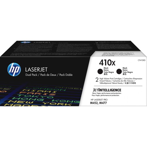 Hewlett-Packard  Toner Cartridge, HP 410X, 5000 Page Yield, 2/BX, Black