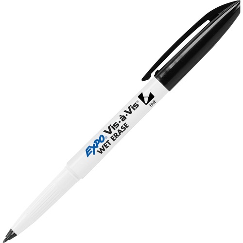 VIS-A-VIS WET ERASE MARKER, FINE BULLET TIP, BLACK, DOZEN