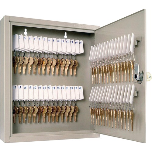 Uni-Tag Key Cabinet, 60-Key, Steel, Sand, 10 5/8 X 3 X 12 1/8