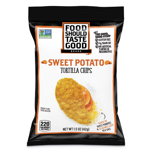 TORTILLA CHIPS, SWEET POTATO WITH SEA SALT, 1.5 OZ, 24/CARTON