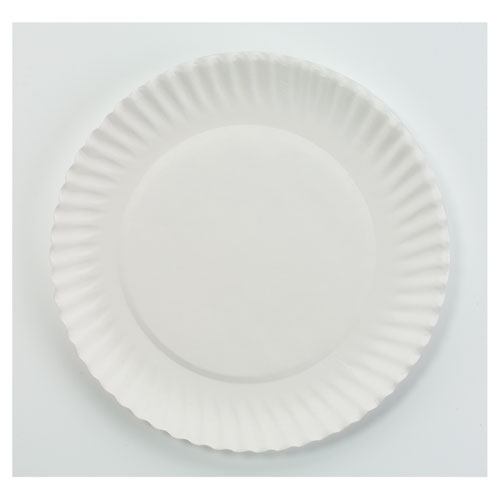 WHITE PAPER PLATES, 6" DIA, 100/PACK, 10 PACKS/CARTON