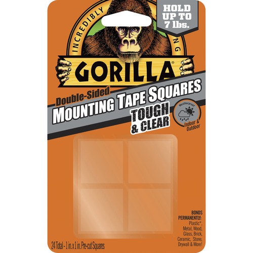 The Gorilla Glue Company  Mounting Tape, Squares, 1"Wx1"H, Clear