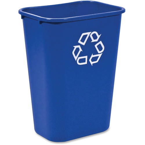 Rubbermaid Commercial Products  Recycle Container, 41-1/4 Qt, 20"x10"x15-1/4/", Blue