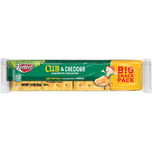 SANDWICH CRACKER, CLUB AND CHEDDAR, 8 CRACKER SNACK PACK, 12/BOX