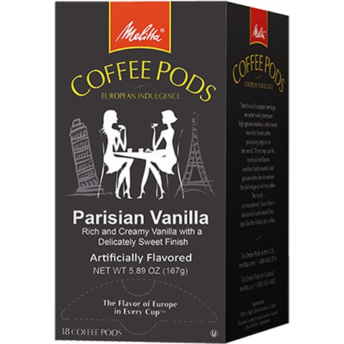 Coffee Pods, Parisian Vanilla, 18 Pods/box