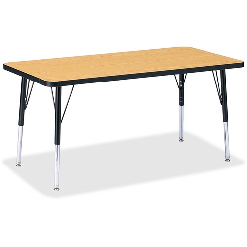 Jonti-Craft, Inc.  Activity Table, Rectangle, 15"-24"x24"x48", Oak/Black