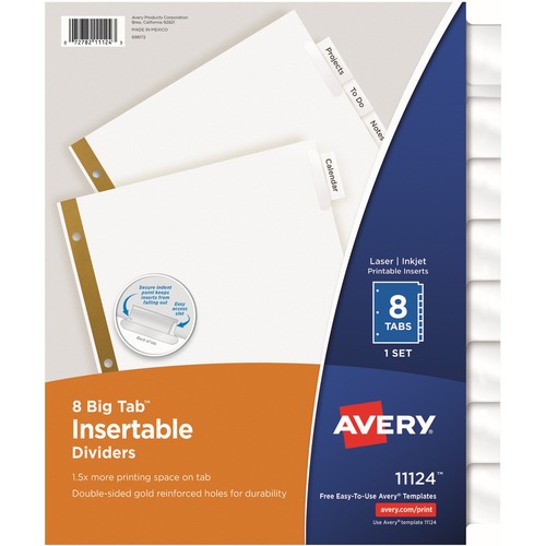 DIVIDERS,INSERT,8-TAB,CLEAR