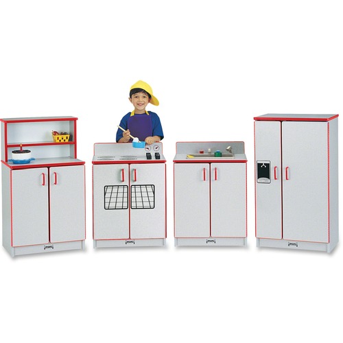 Jonti-Craft, Inc.  Play Kitchen Set, 4-Piece, Red