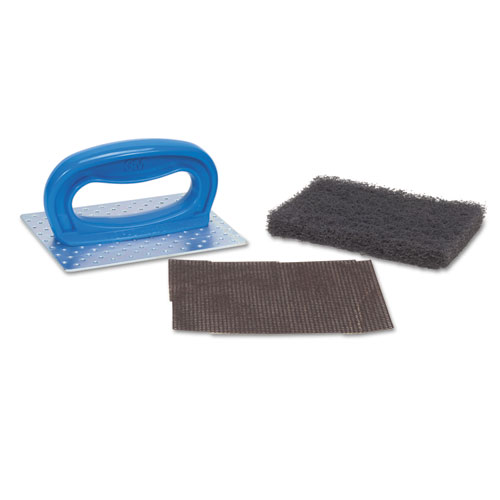 Griddle Pad Holder Kit, 4" X 5 1/4", Blue, 10/carton