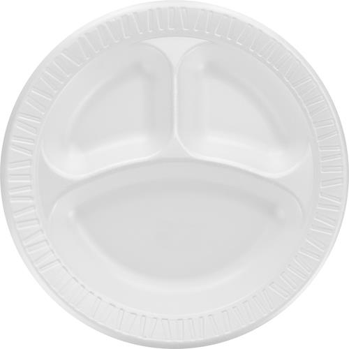 Dart Container Corp  Compartmented Foam Dinnerware, 10", 500/CT, White