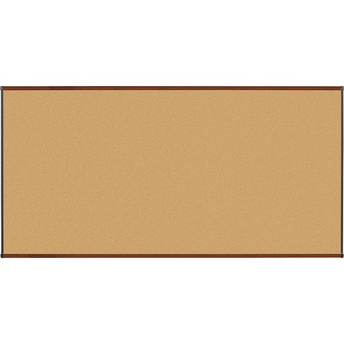 Lorell  Natural Cork Board, 8'x4', Mahogany Finish