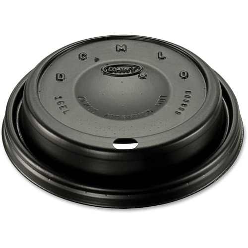 Cappuccino Dome Sipper Lids, Black, Plastic, 100/pack, 10 Packs/carton