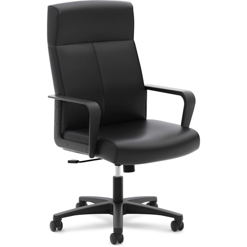 HVL604 HIGH-BACK EXECUTIVE CHAIR, SUPPORTS UP TO 250 LBS., BLACK SEAT/BLACK BACK, BLACK BASE