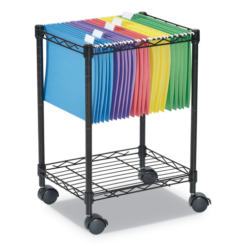 COMPACT ROLLING FILE CART, 15.25W X 12.38D X 21H, BLACK