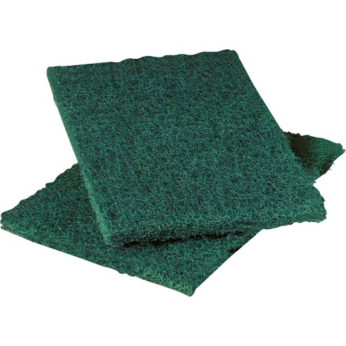 Commercial Heavy-Duty Scouring Pad, Green, 6 X 9, 12/pack