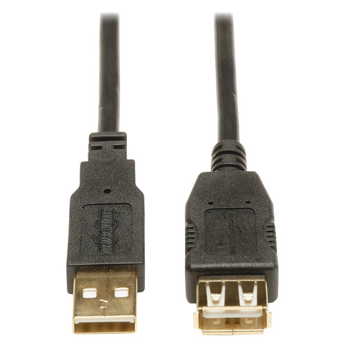 USB 2.0 A EXTENSION CABLE (M/F), 6 FT., BLACK