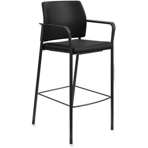 STOOL, CAFE, BLACK VINYL