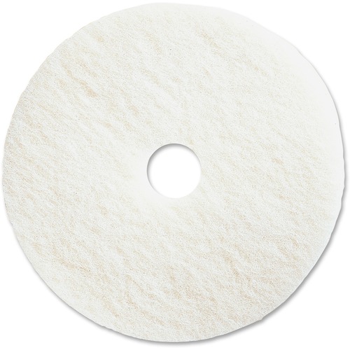 Genuine Joe  Floor Pads, f/Polishing, 13", 5/CT, White