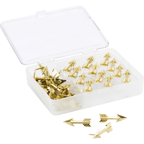 FASHION PUSH PINS, STEEL, GOLD, 3/8", 36/PACK