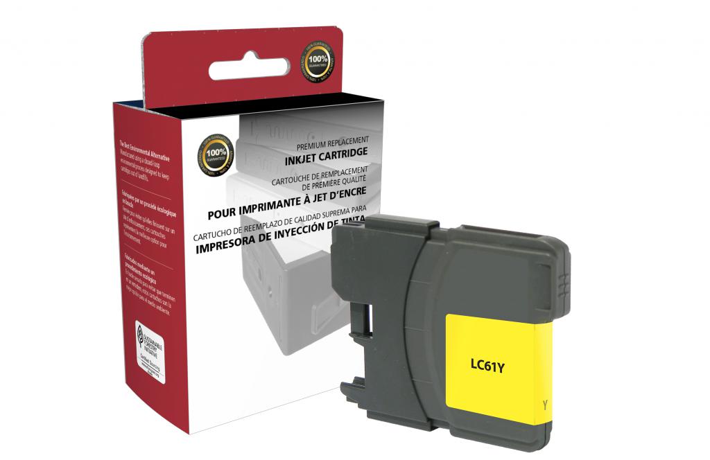 CIG Remanufactured High Yield Yellow Ink Cartridge (Alternative for Brother LC61Y LC65Y) (750 Yield)