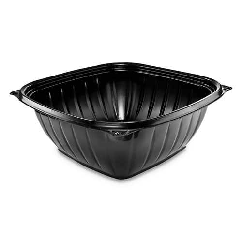 PRESENTABOWLS PRO BLACK SQUARE BOWLS, 64 OZ, PLASTIC, 63/BAG, 4 BAGS/CARTON