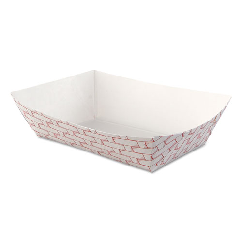 Paper Food Baskets, 2.5lb Capacity, Red/white, 500/carton