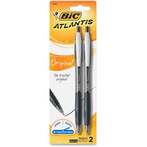 PEN,BALLPT,ATLANTIS,2PK,BK