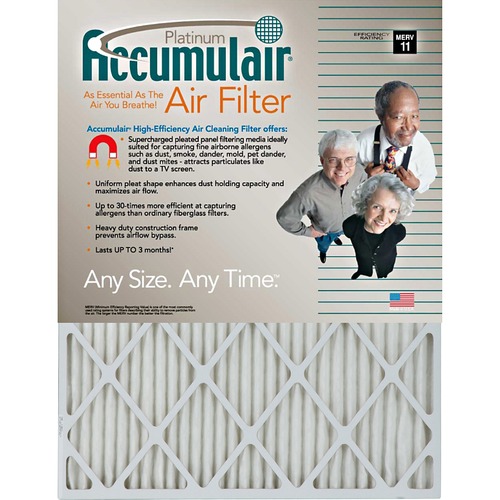 Filters Now, LLC  Platinum Air Filter, 25"x25"x1", 4/CT, White