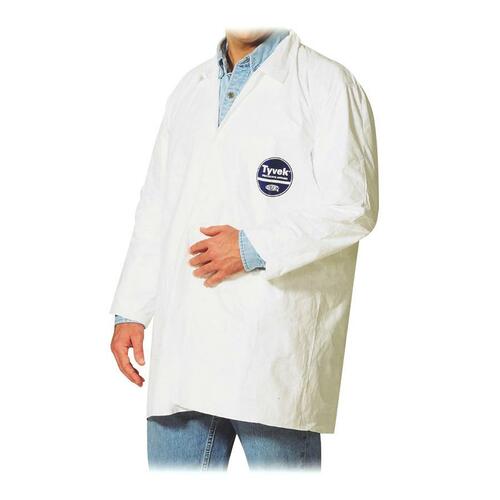 Dupont  Lab Coat, Snap Front/Open Wrist, XX-Large, 30/CT, White
