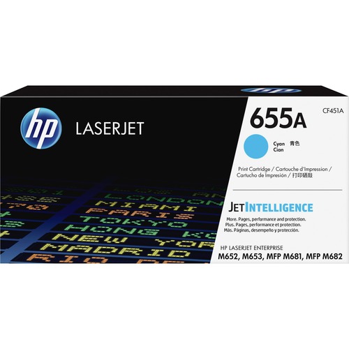 Hewlett-Packard  Toner Cartridge, HP 655A, Standard, 10,500 Pg Yield, CYN